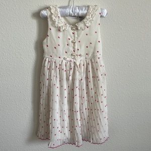 Blueberi pink and cream polka dot dress size 4 little girls